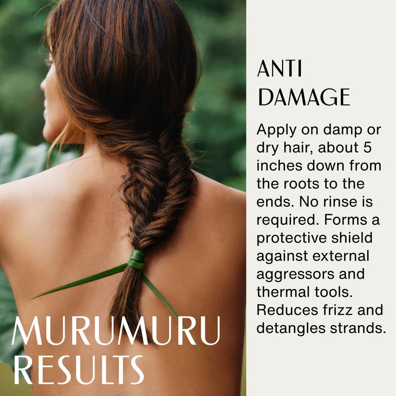 Natura Murumuru Hair Leave-In Conditioner, 1.5 oz - Unisex, For Frizzy Hair - Repairs Split Ends, Reduces Frizz, Detangles, Vegan - Image 4